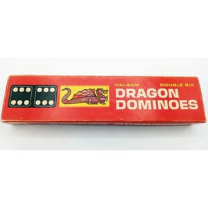 Vintage Playskool Halsam Double Six Dragon Dominoes